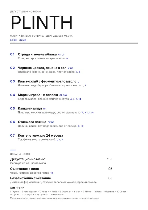 Ултрамаринова плоча – преглед на шаблон за меню