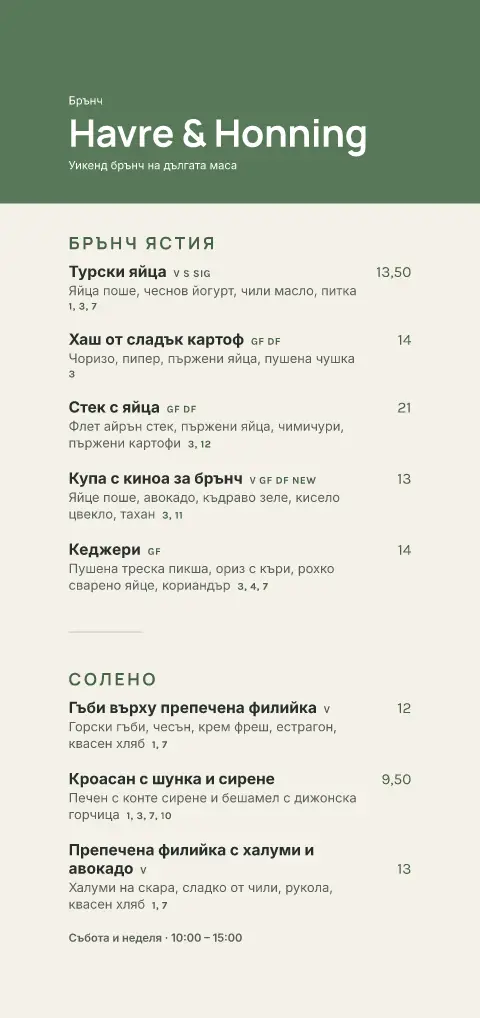 Овесена питка – преглед на шаблон за меню