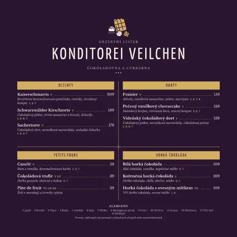 Fialková ganache – náhled šablony jídelního lístku