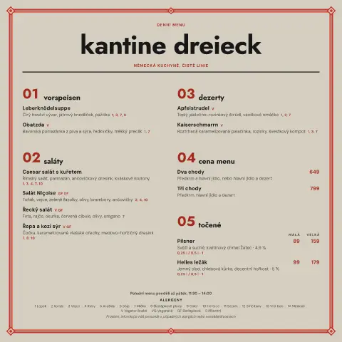 Salát Dreieck – náhled šablony jídelního lístku