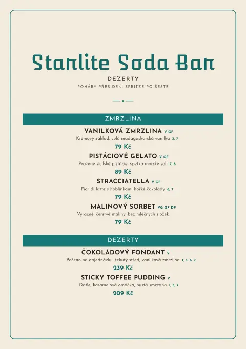 Chromovaný shake – náhled šablony jídelního lístku