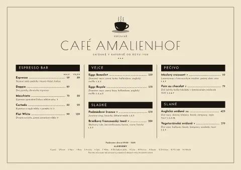 Ranní Kaffeehaus – náhled šablony jídelního lístku