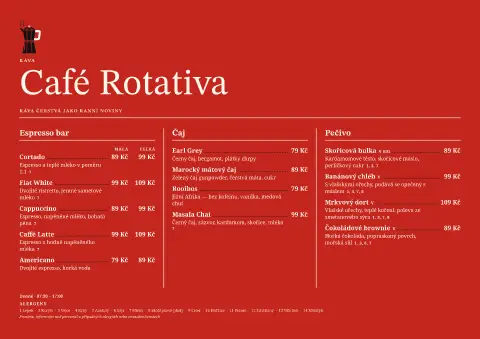 Ranní rotačka – náhled šablony jídelního lístku