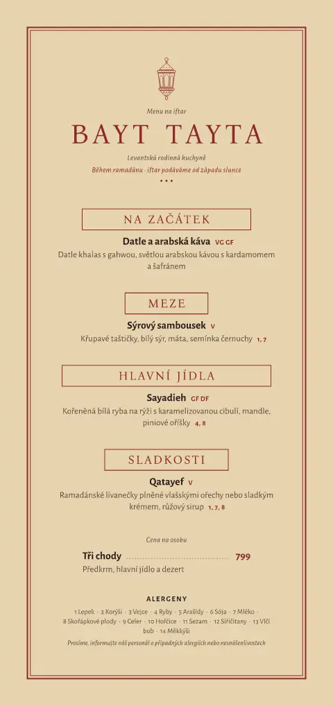 Sumaková hodina – náhled šablony jídelního lístku