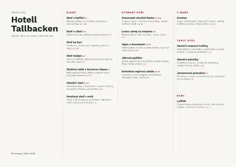 Březový julbord – náhled šablony jídelního lístku