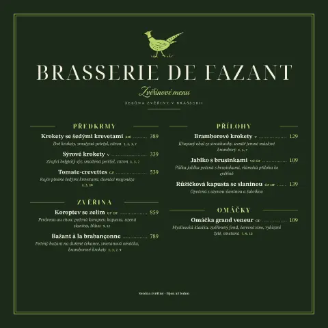 Brabançonne – náhled šablony jídelního lístku