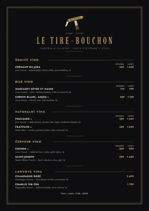 Deco cuvée – náhled šablony jídelního lístku