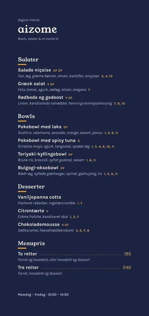 Indigoblad – forhåndsvisning af menukortskabelon