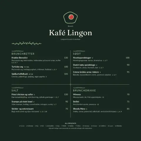 Bregne & blomme – forhåndsvisning af menukortskabelon