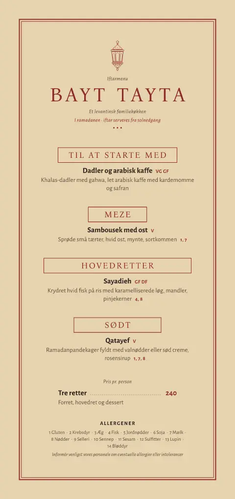 Sumaktimen – forhåndsvisning af menukortskabelon