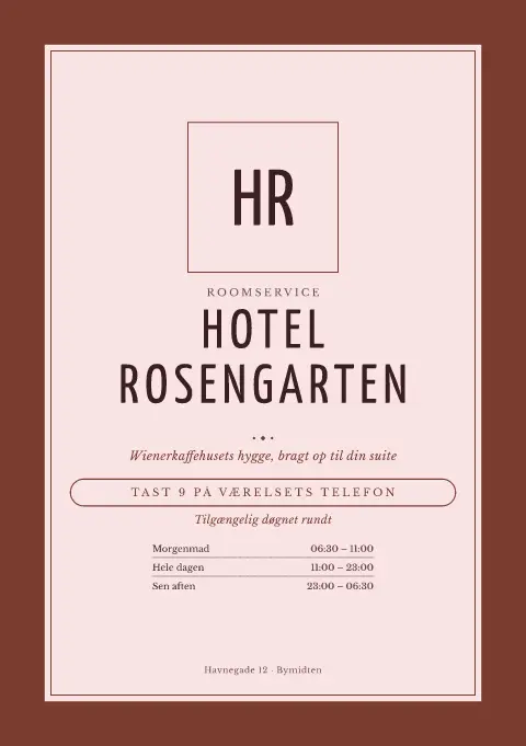 Rosé-piccolo – forhåndsvisning af menukortskabelon