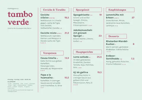 Minz-Tiradito – Vorschau der Speisekarten-Vorlage