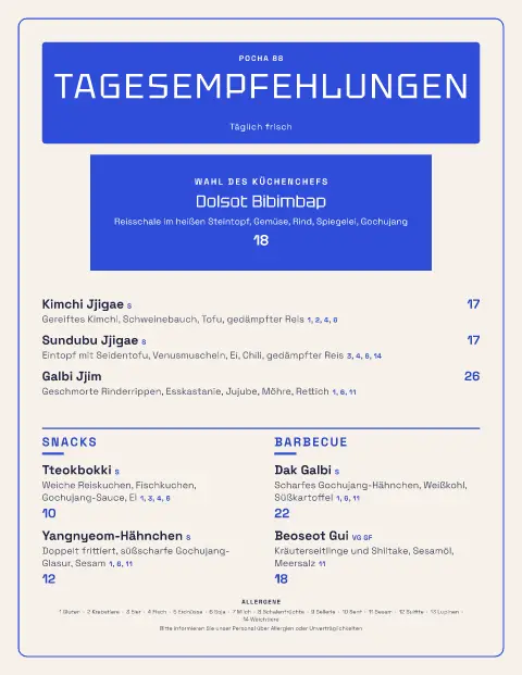 Pocha-Neon – Vorschau der Speisekarten-Vorlage