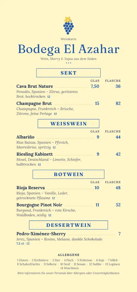 Patio-Bodega – Vorschau der Speisekarten-Vorlage