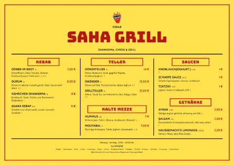 Pop-Shawarma – Vorschau der Speisekarten-Vorlage