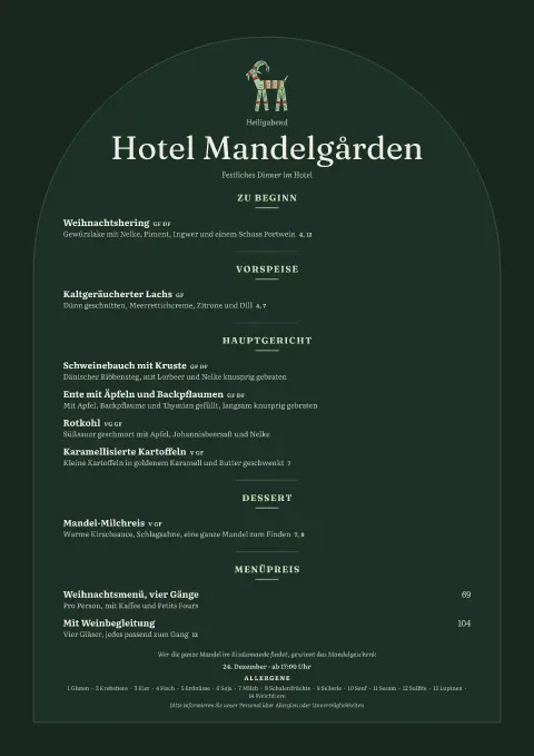 Mandelgeschenk – Vorschau der Speisekarten-Vorlage