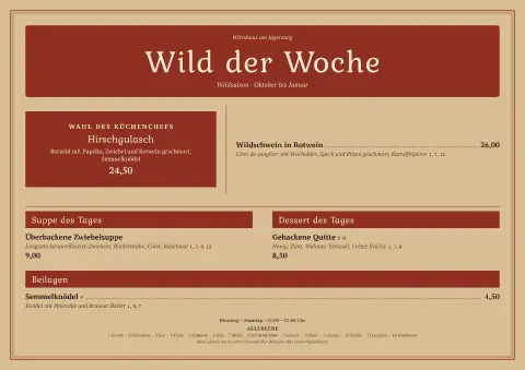 Kraftpapier-Stube – Vorschau der Speisekarten-Vorlage
