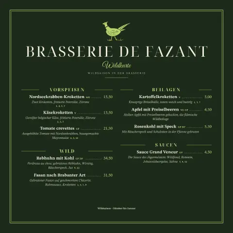 Brabançonne – Vorschau der Speisekarten-Vorlage