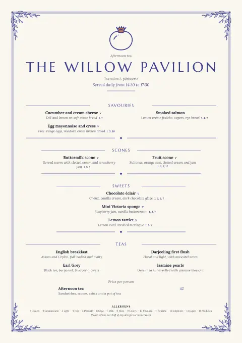 Porcelain Tiers – menu template preview