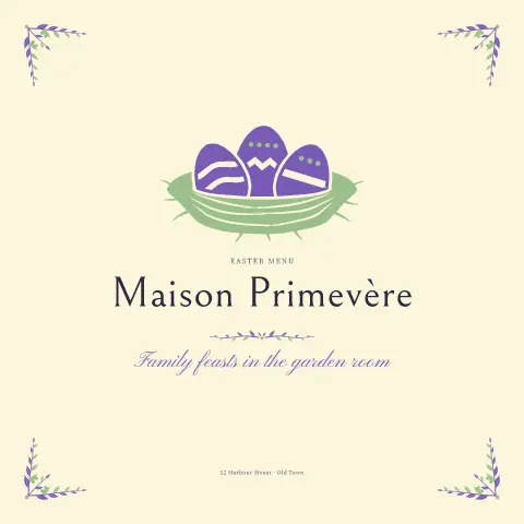 Primrose Nest – menu template preview