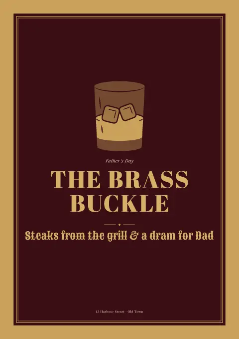 Oxblood Brogue – menu template preview