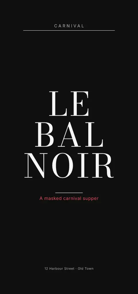 Scarlet Masque – menu template preview