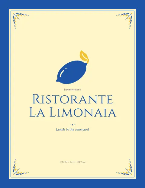 Limonaia Terrace – menu template preview