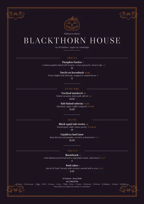 Hollow Lantern – menu template preview