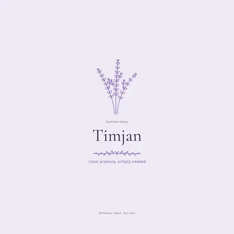 Lavender Herbarium – menu template preview