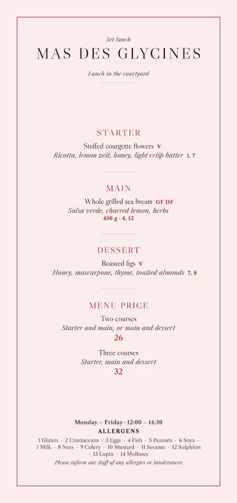 Rosé Noon – menu template preview