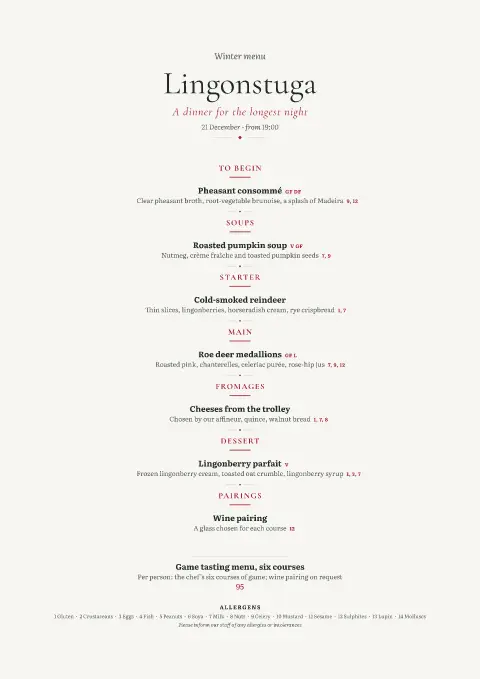 Lingon Night – menu template preview