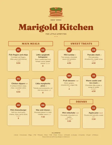 Harvest Groove – menu template preview
