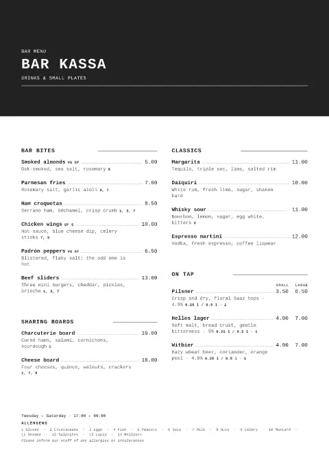 Ribbon Ledger – menu template preview