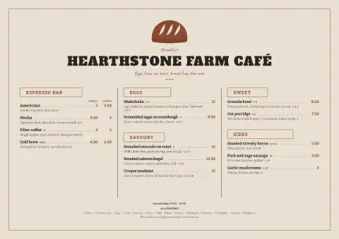 Raku Hearth – menu template preview