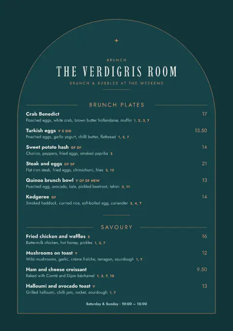 Copper Arch – menu template preview
