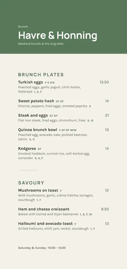 Sage Oatcake – menu template preview