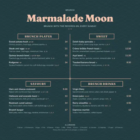 Peach Vinyl – menu template preview