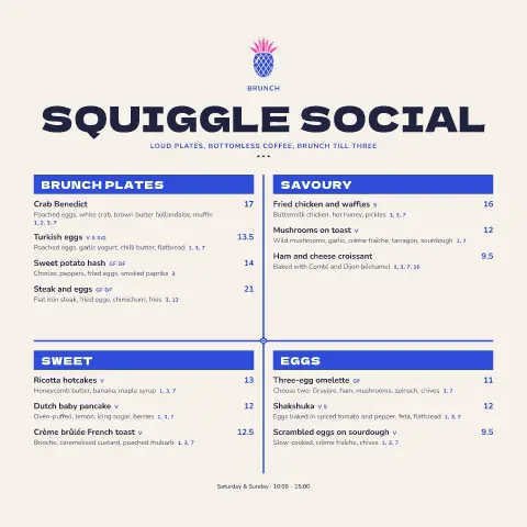 Zigzag Brunch – menu template preview