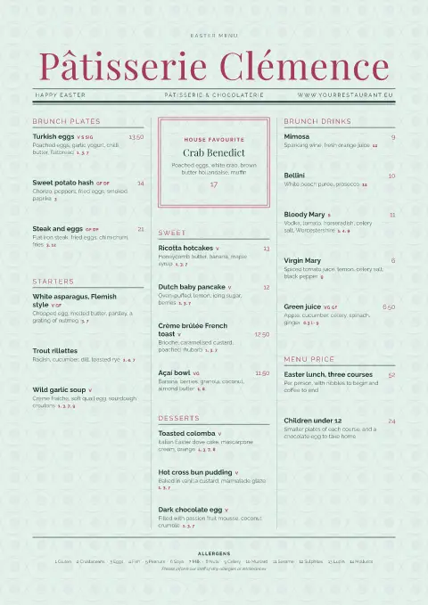 Spring Edition – menu template preview