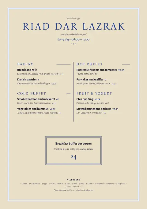 Lapis Dawn – menu template preview