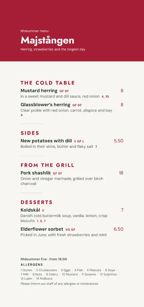 Maypole Red – menu template preview