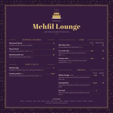 Paisley Candles – menu template preview
