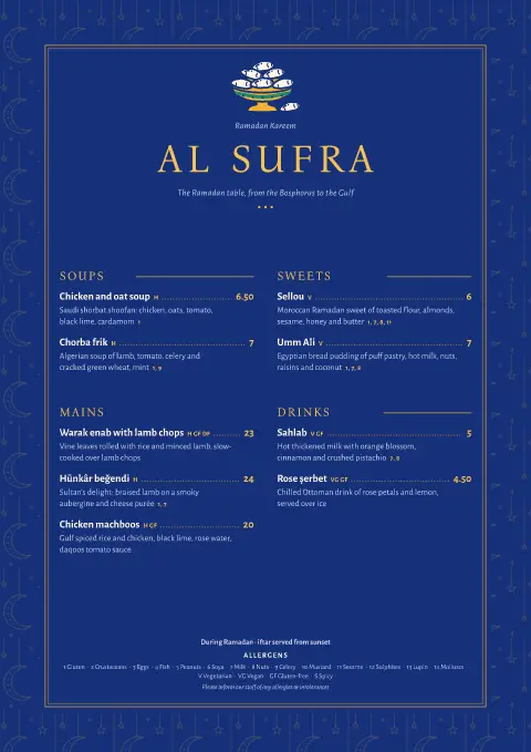 Mosaic Sufra – menu template preview