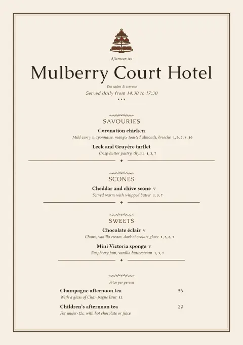 Sepia Orchard – menu template preview