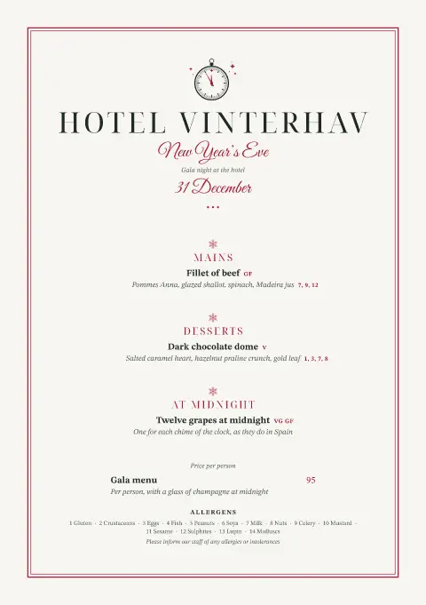 Twelve Chimes – menu template preview