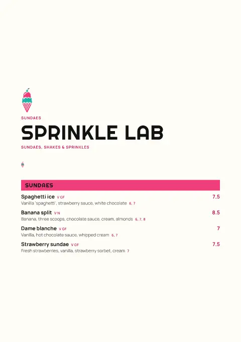 Confetti Cone – menu template preview
