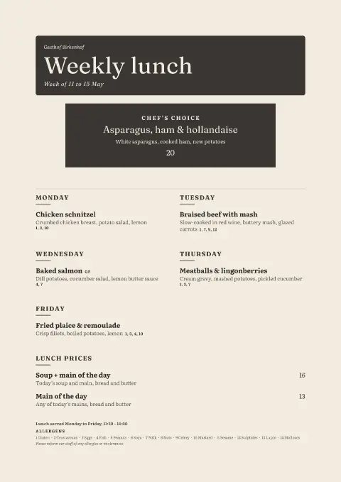 Spargel Weekdays – menu template preview