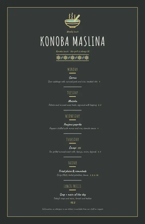 Konoba Chalk – menu template preview