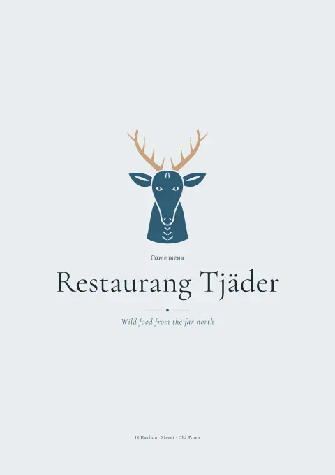 Tundra Mist – page 1 of the menu template