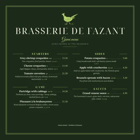 Brabançonne – menu template preview